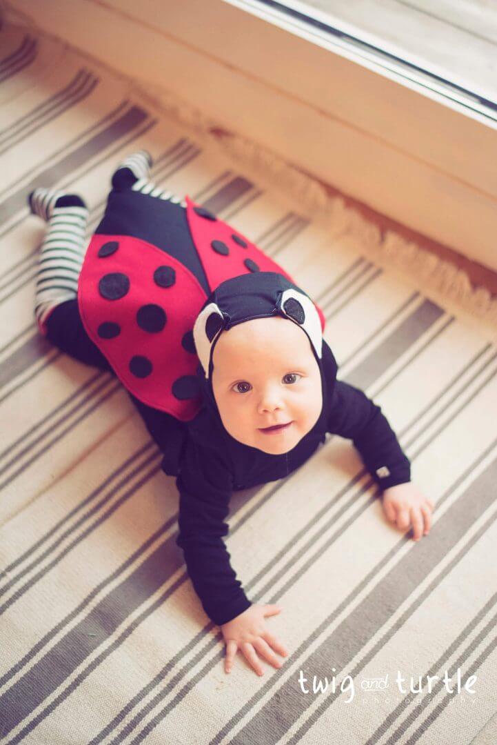 DIY Ladybug costume baby, family photographer Copenhagen, familie fotograf København